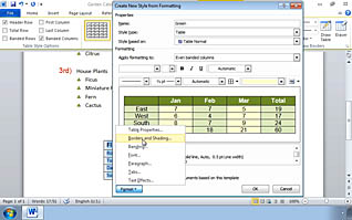 Creating customized tables in Microsoft Word 2010