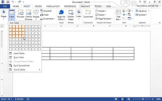 Microsoft Word 2013: Adding Tables - Image 2