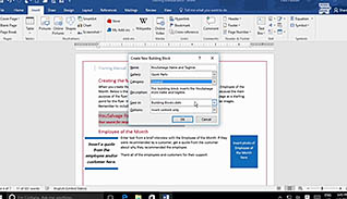 Microsoft Word 2016 Level 2.3: Inserting Content Using Quick Parts - Image 3
