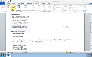 Microsoft Word 2010: Automating the Mail Merge - Image 2