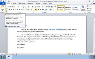 Microsoft Word 2010: Modifying the Appearance of Text in a Word Document - Image 2
