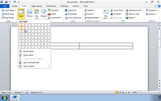Microsoft Word 2010: Organizing Data in Tables - Image 2