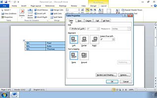 Microsoft Word 2010: Organizing Data in Tables - Image 3