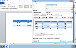 Microsoft Word 2010: Organizing Data in Tables - Image 4